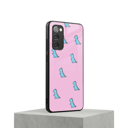 Dino Pink samsung galaxy s20 fe mobile cover | shockproof glass phone case