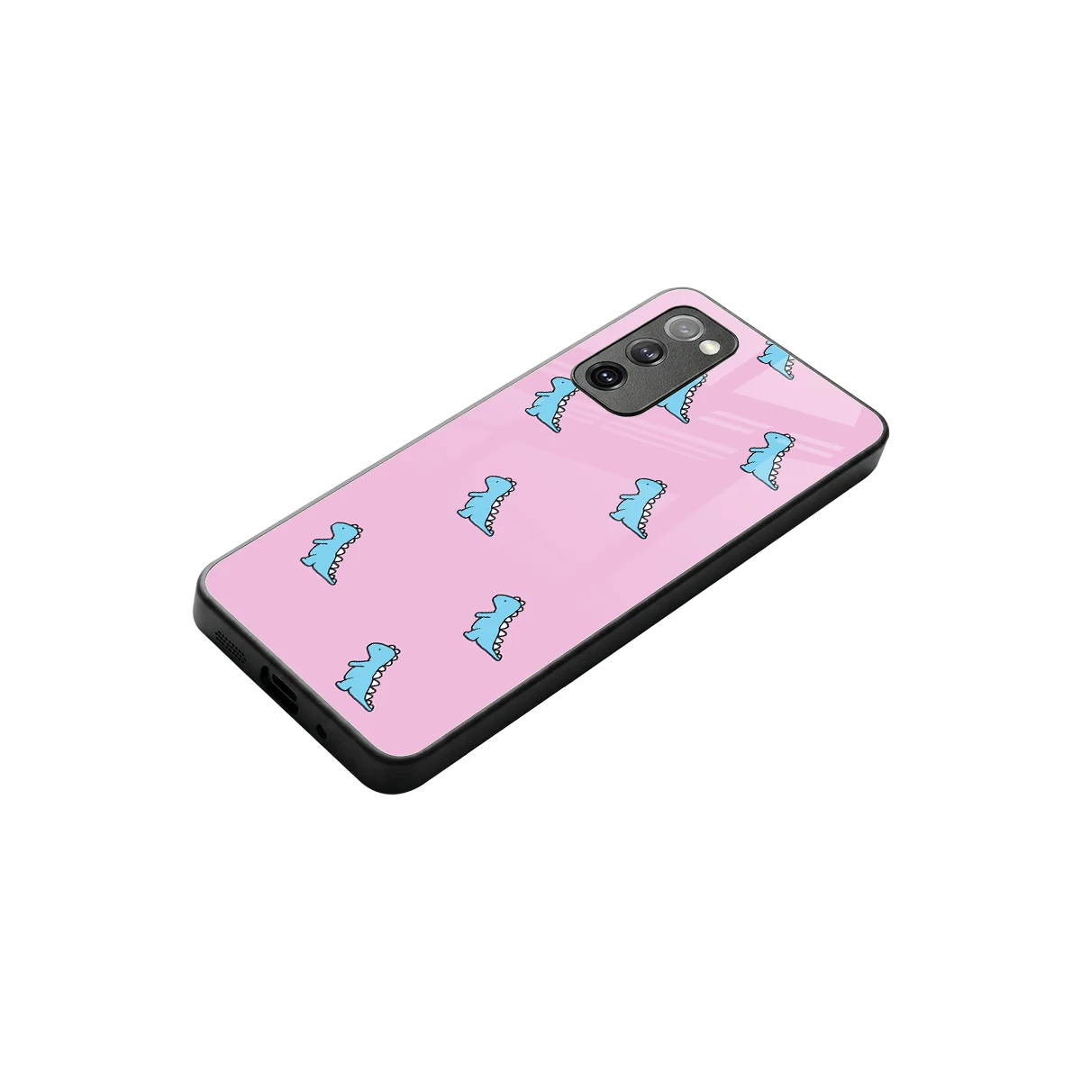 Dino Pink stylish phone case for samsung galaxy s20 fe | glossy glass and slim fit