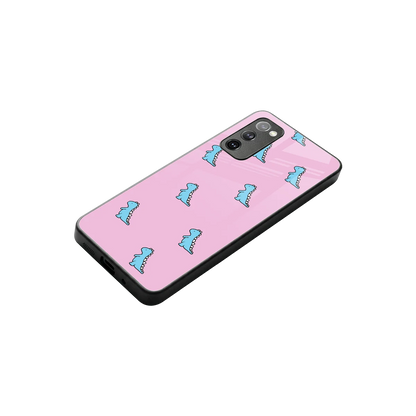 Dino Pink stylish phone case for samsung galaxy s20 fe | glossy glass and slim fit