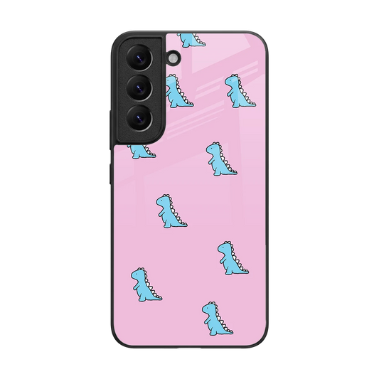 Dino Pink back phone cover | glass case for samsung galaxy s22