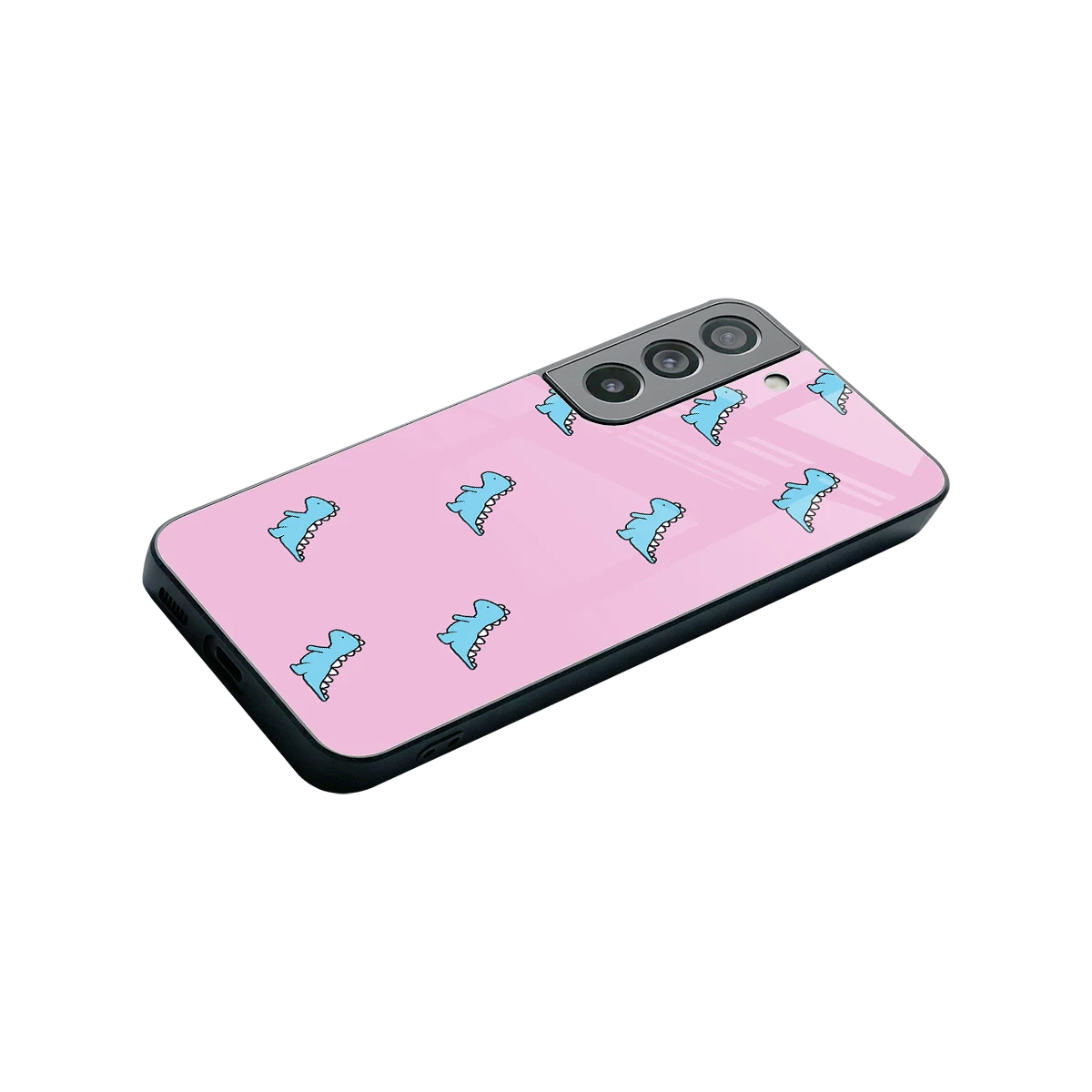 Dino Pink stylish phone case for samsung galaxy s22 | glossy glass and slim fit