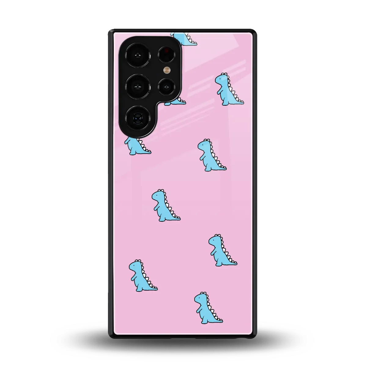 Dino Pink back phone cover | glass case for samsung galaxy s25 ultra