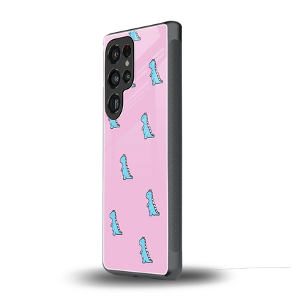 Dino Pink samsung galaxy s25 ultra mobile cover | shockproof glass phone case