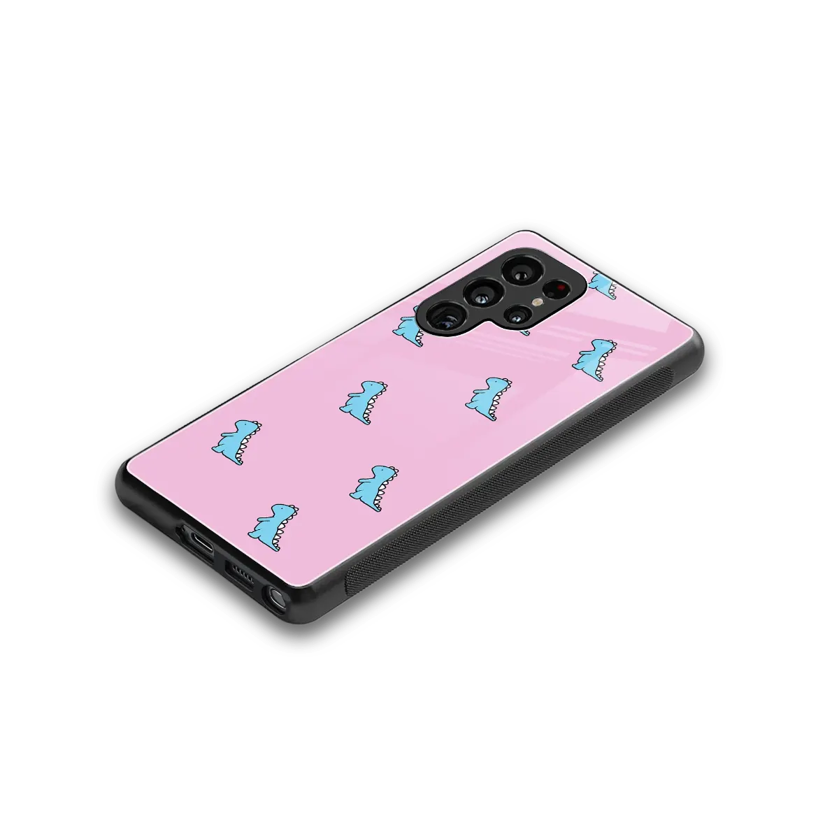 Dino Pink stylish phone case for samsung galaxy s26 ultra | glossy glass and slim fit