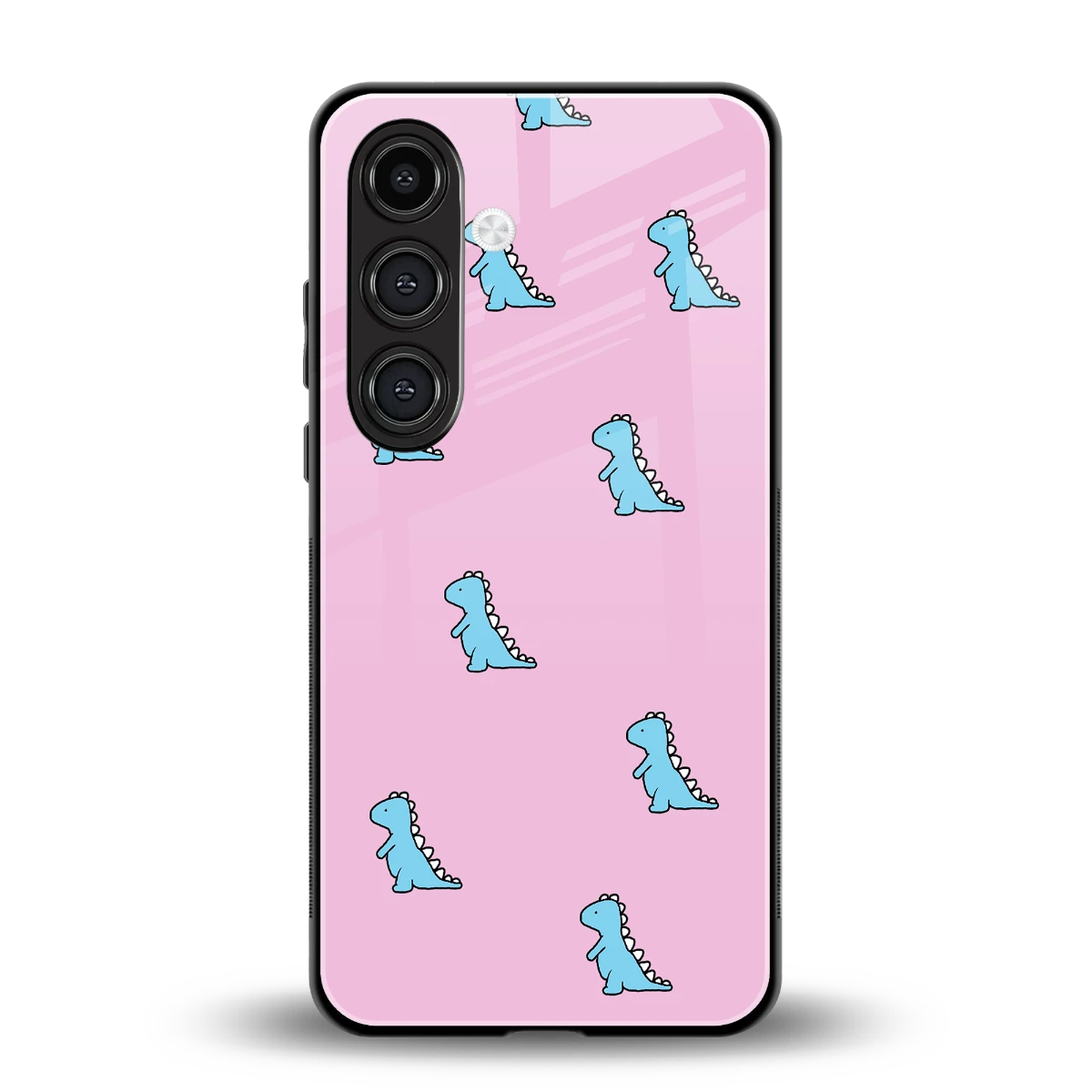 Dino Pink back phone cover | glass case for samsung galaxy s24 plus
