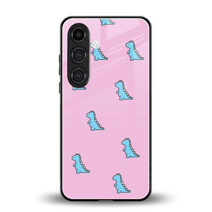 Dino Pink back phone cover | glass case for samsung galaxy s23 plus