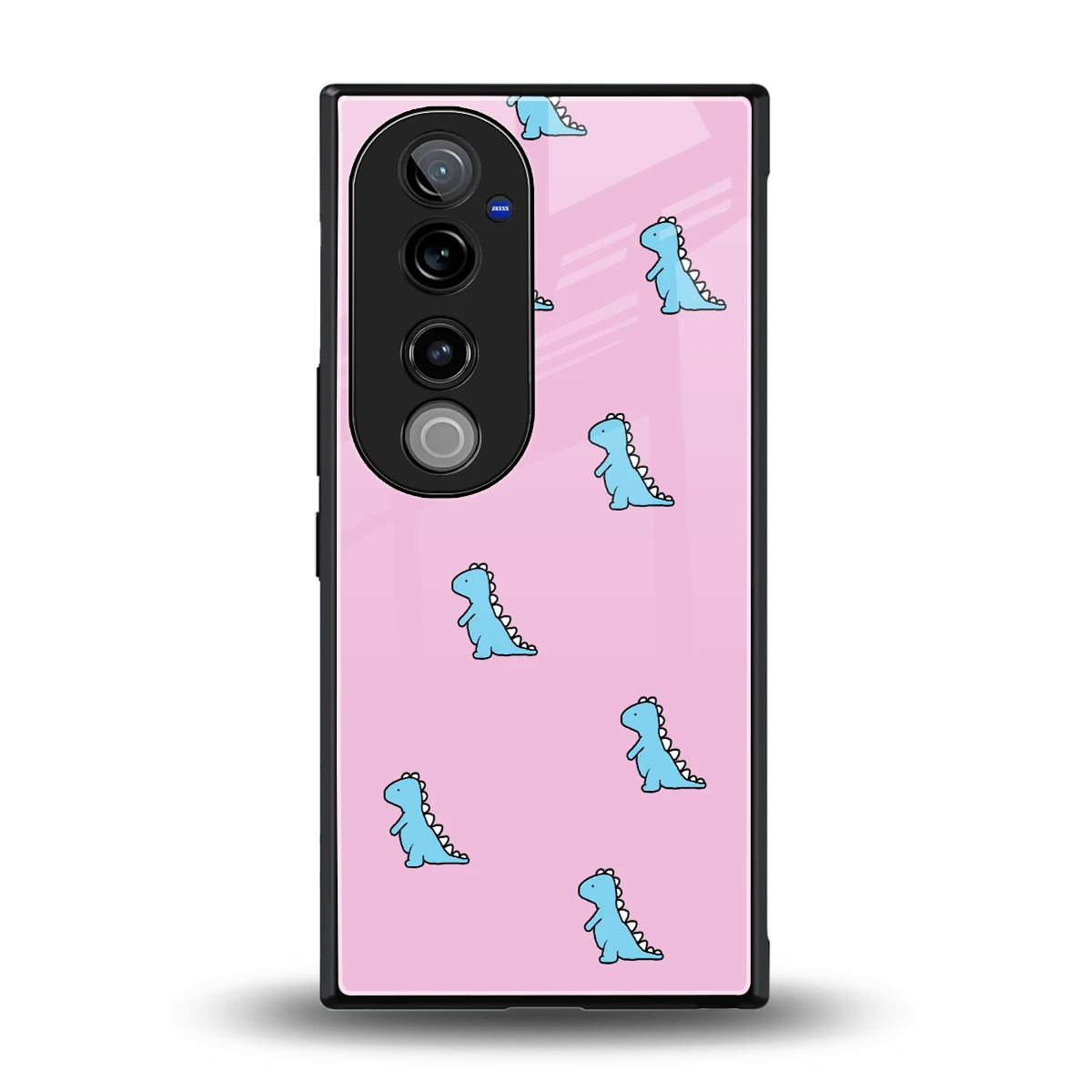 Dino Pink back phone cover | glass case for vivo v40 pro