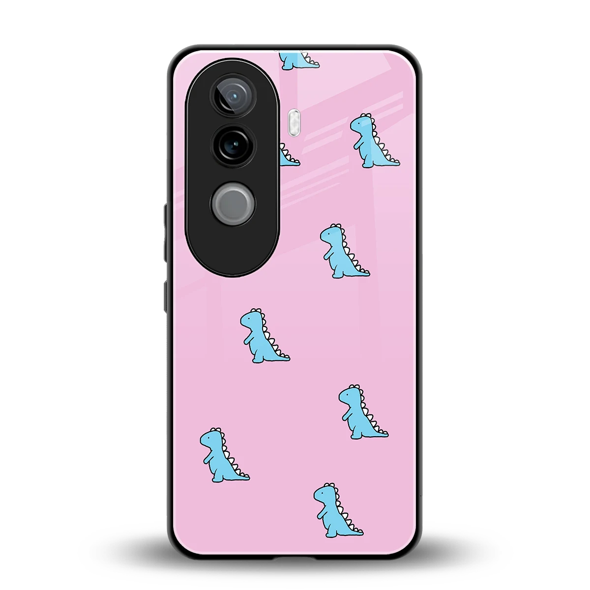 Dino Pink back phone cover | glass case for vivo v40e