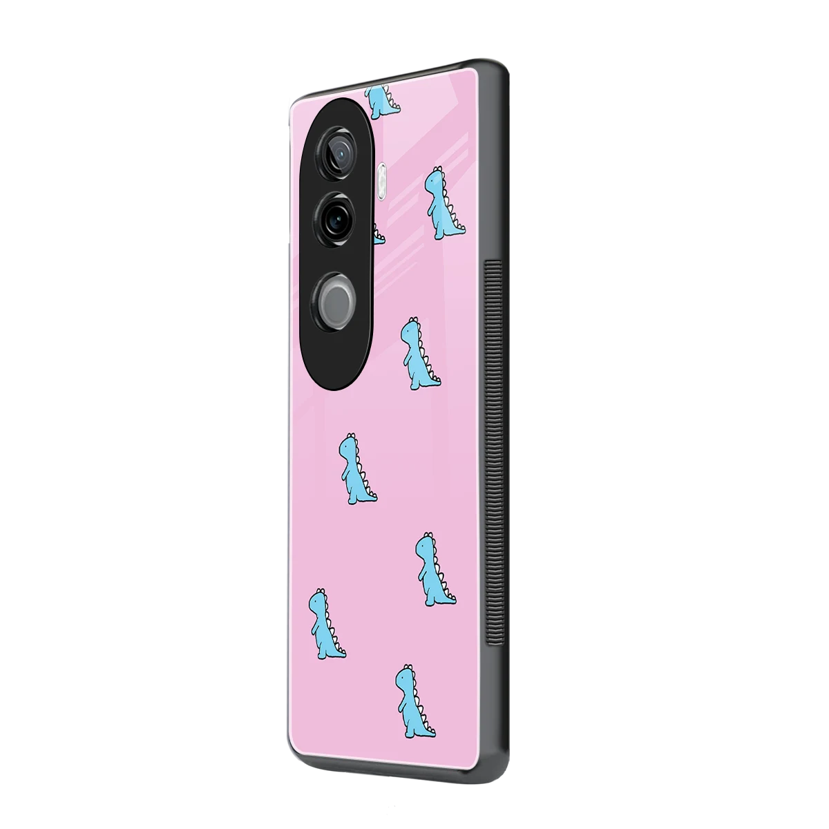 Dino Pink vivo v40e mobile cover | shockproof glass phone case
