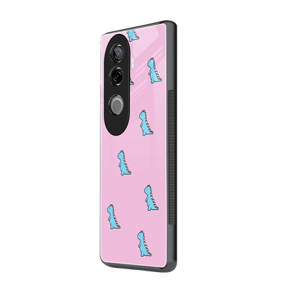 Dino Pink vivo v40e mobile cover | shockproof glass phone case