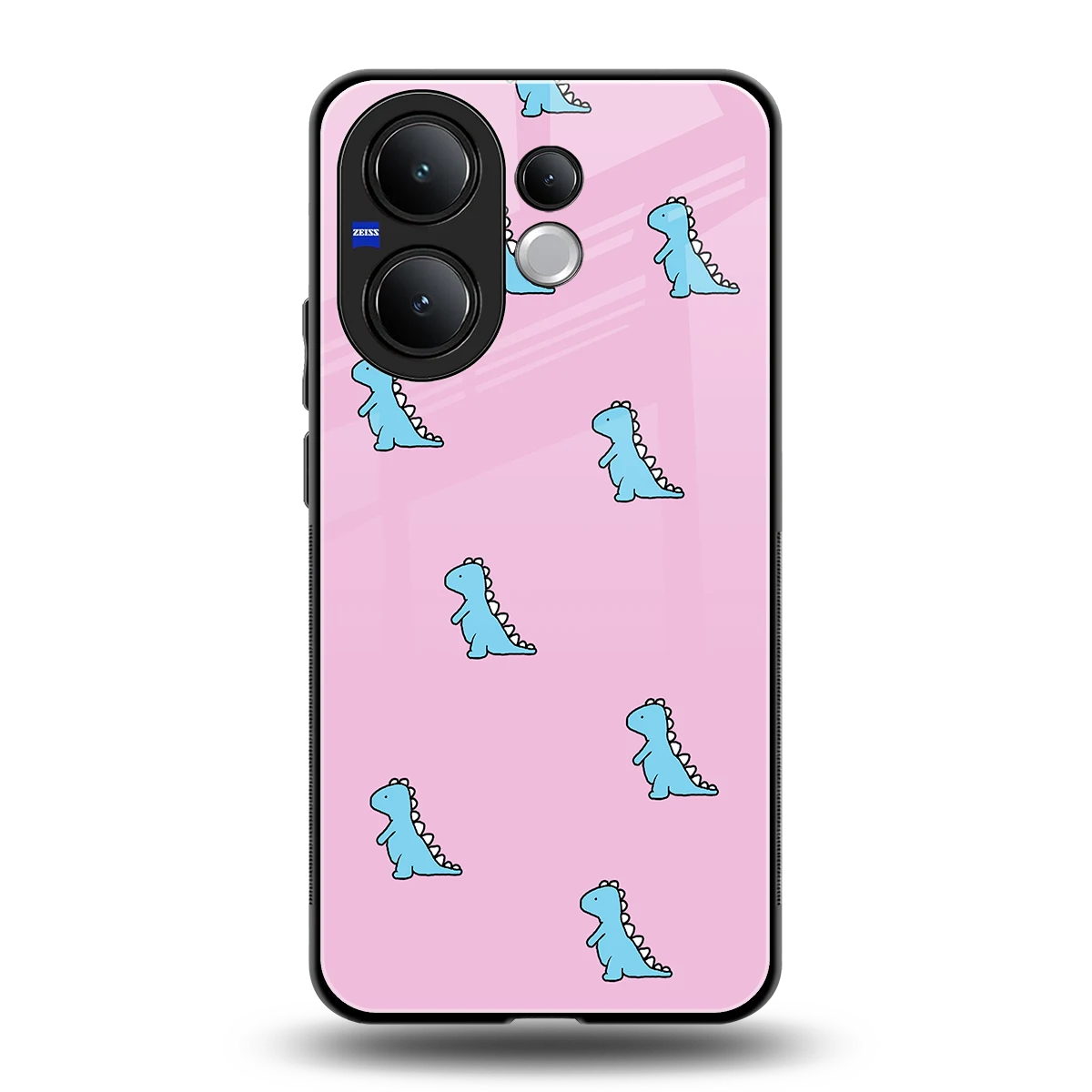 Dino Pink back phone cover | glass case for vivo v60