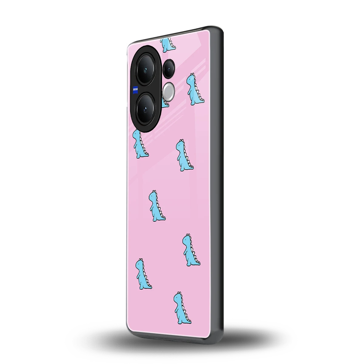 Dino Pink vivo v60 mobile cover | shockproof glass phone case