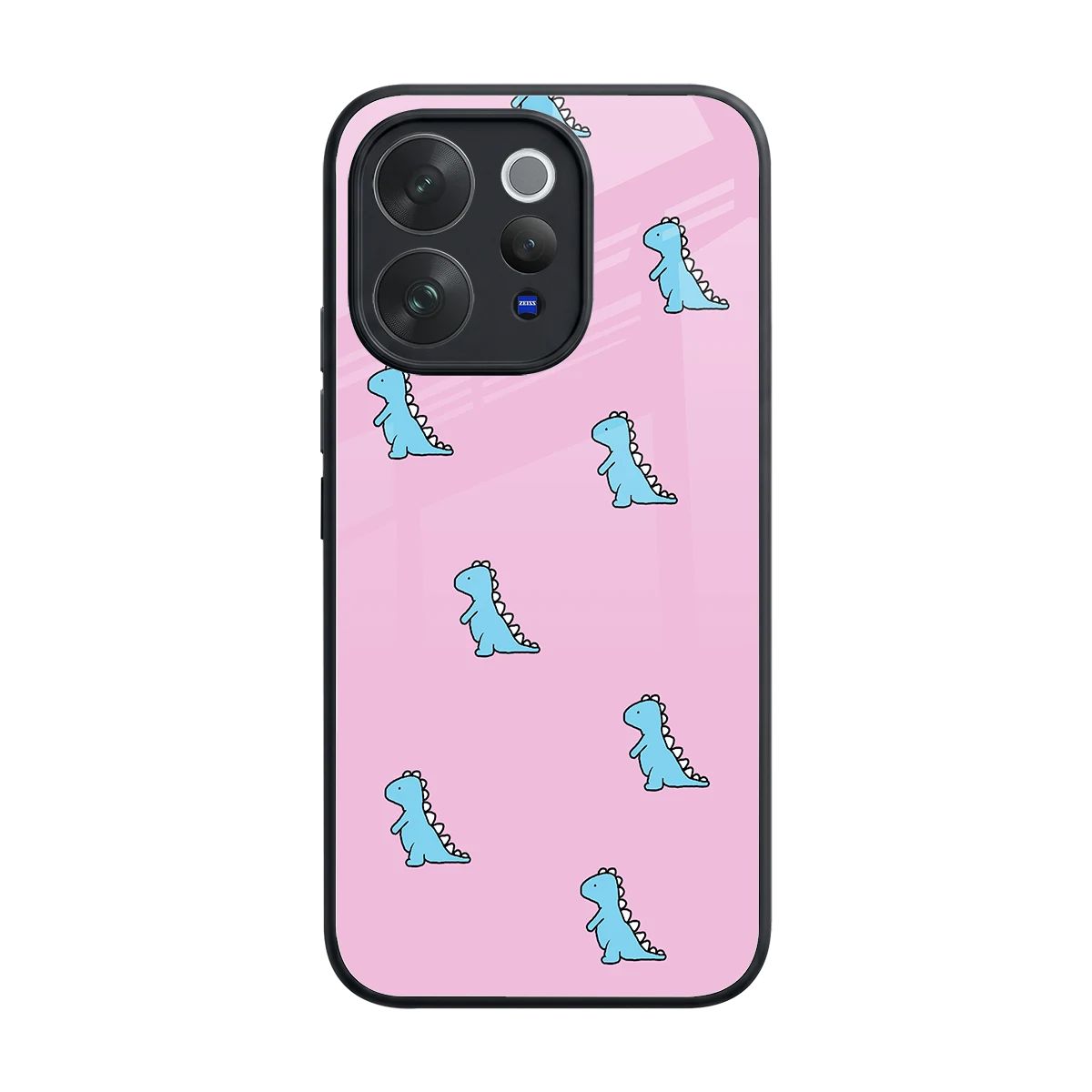 Dino Pink back phone cover | glass case for vivo v70 elite