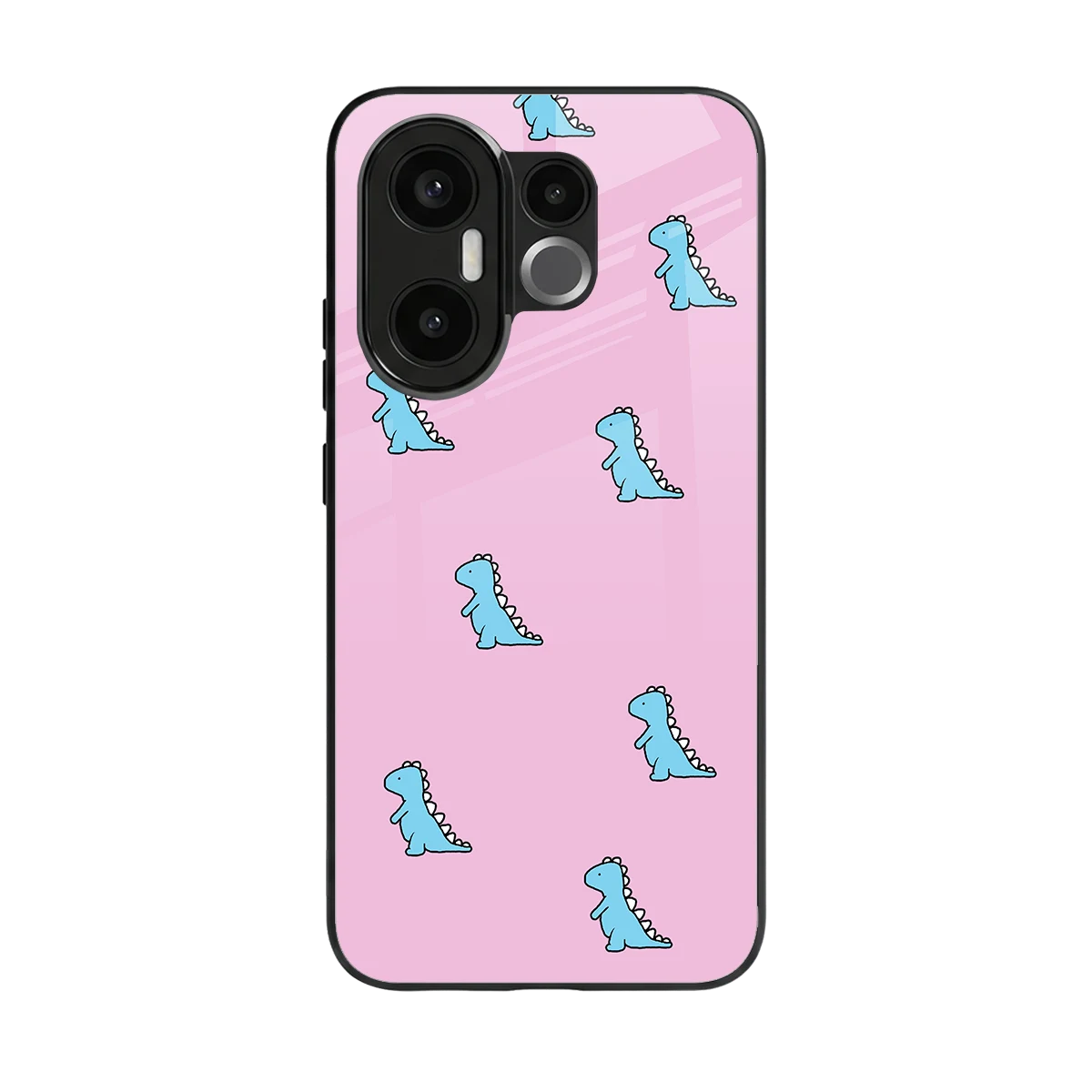 Dino Pink back phone cover | glass case for vivo x200 fe