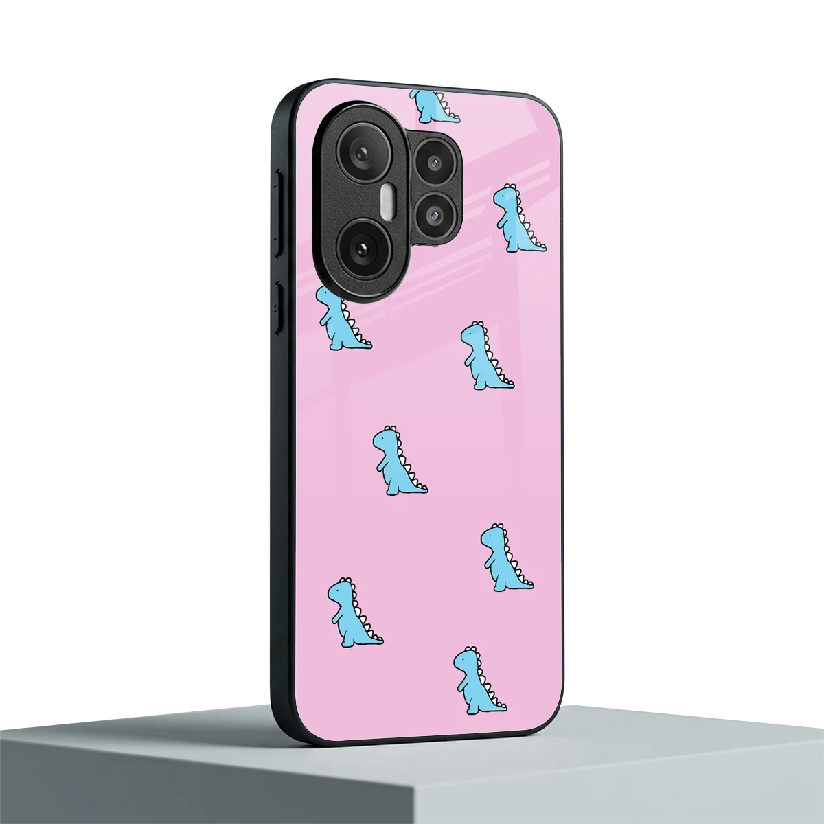 Dino Pink vivo x200 fe mobile cover | shockproof glass phone case