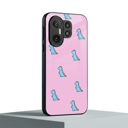 Dino Pink vivo x200 fe mobile cover | shockproof glass phone case