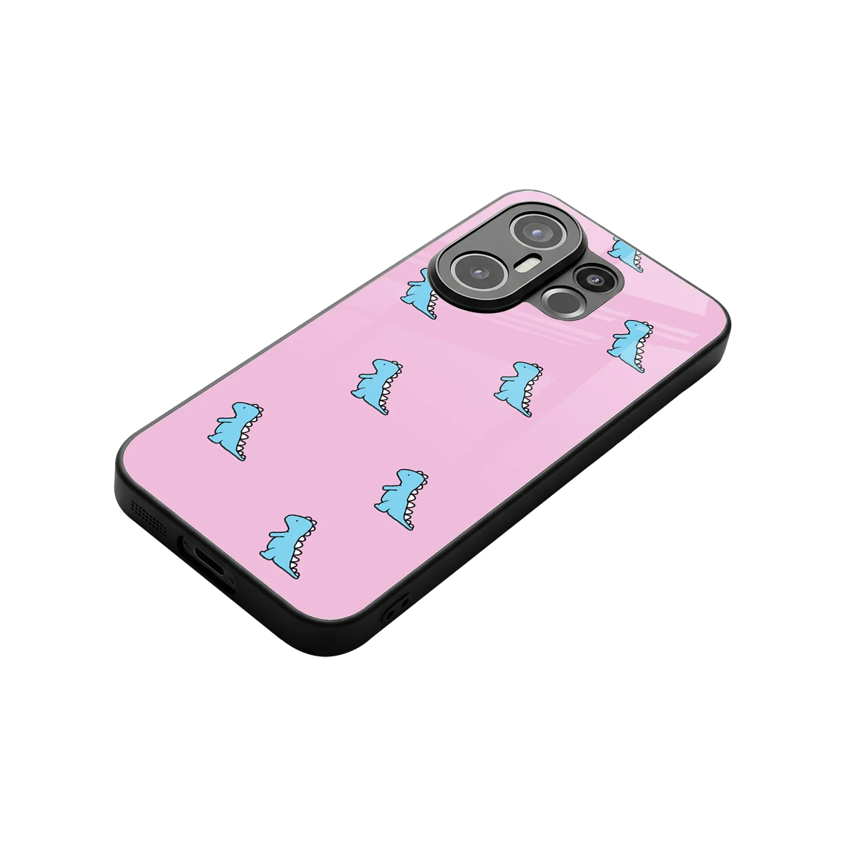 Dino Pink stylish phone case for vivo x200 fe | glossy glass and slim fit