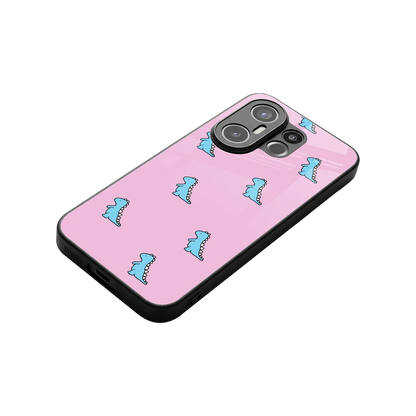 Dino Pink stylish phone case for vivo x200 fe | glossy glass and slim fit