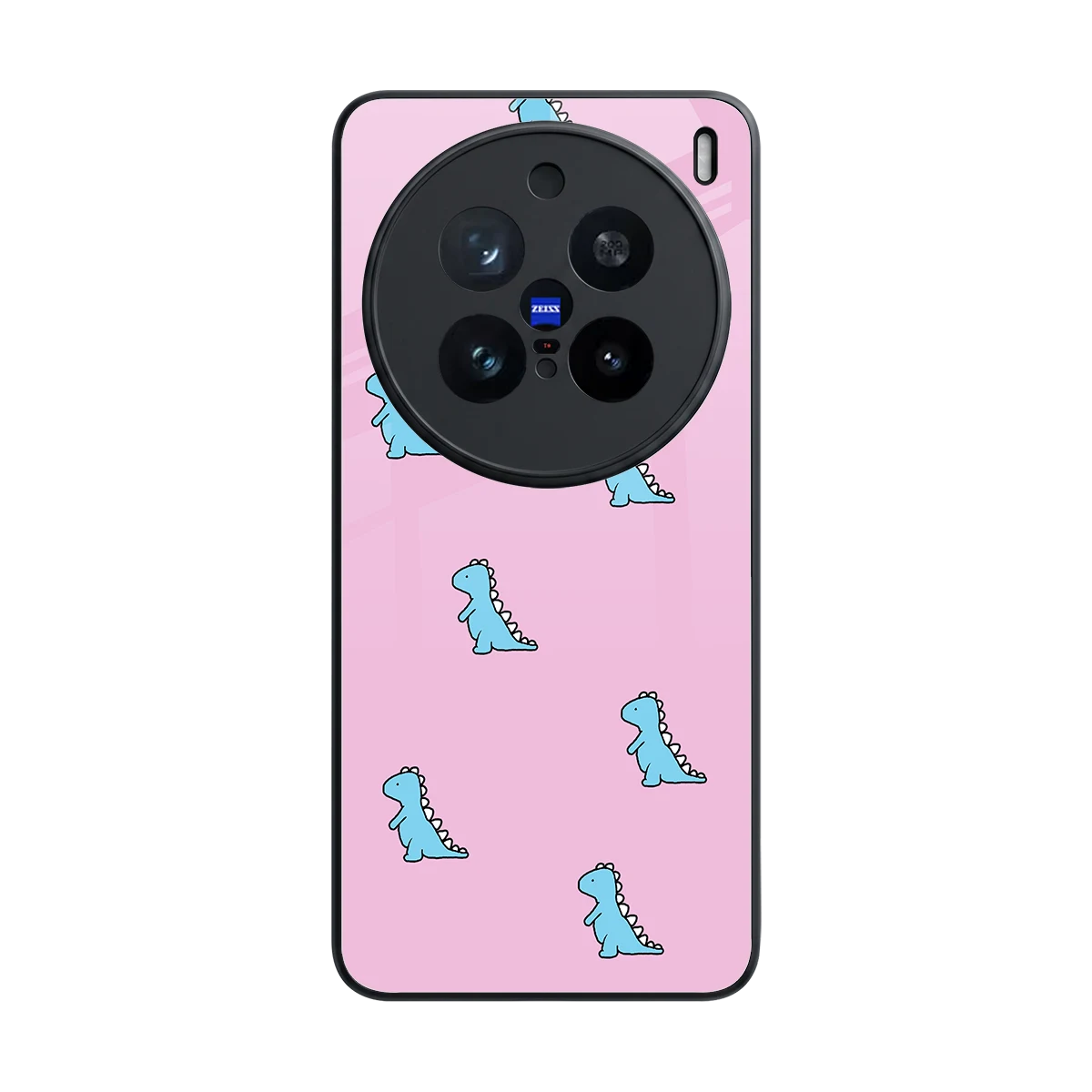 Dino Pink back phone cover | glass case for vivo x200 pro