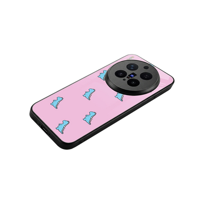 Dino Pink stylish phone case for vivo x300 pro | glossy glass and slim fit