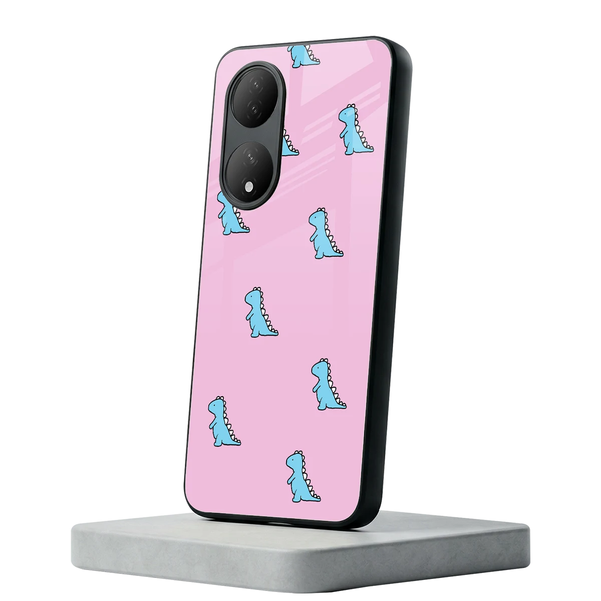 Dino Pink Vivo-y100 mobile cover | shockproof glass phone case