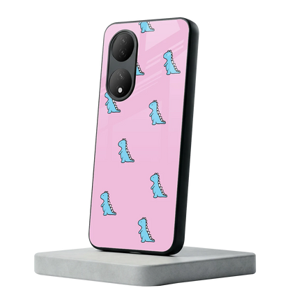 Dino Pink Vivo-y100 mobile cover | shockproof glass phone case
