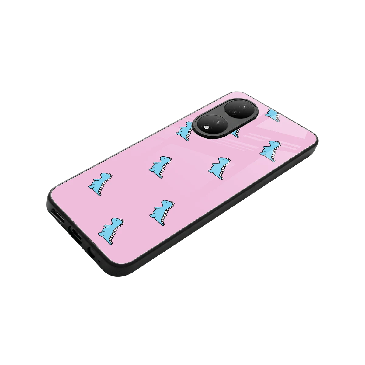 Dino Pink stylish phone case for Vivo-y100 | glossy glass and slim fit