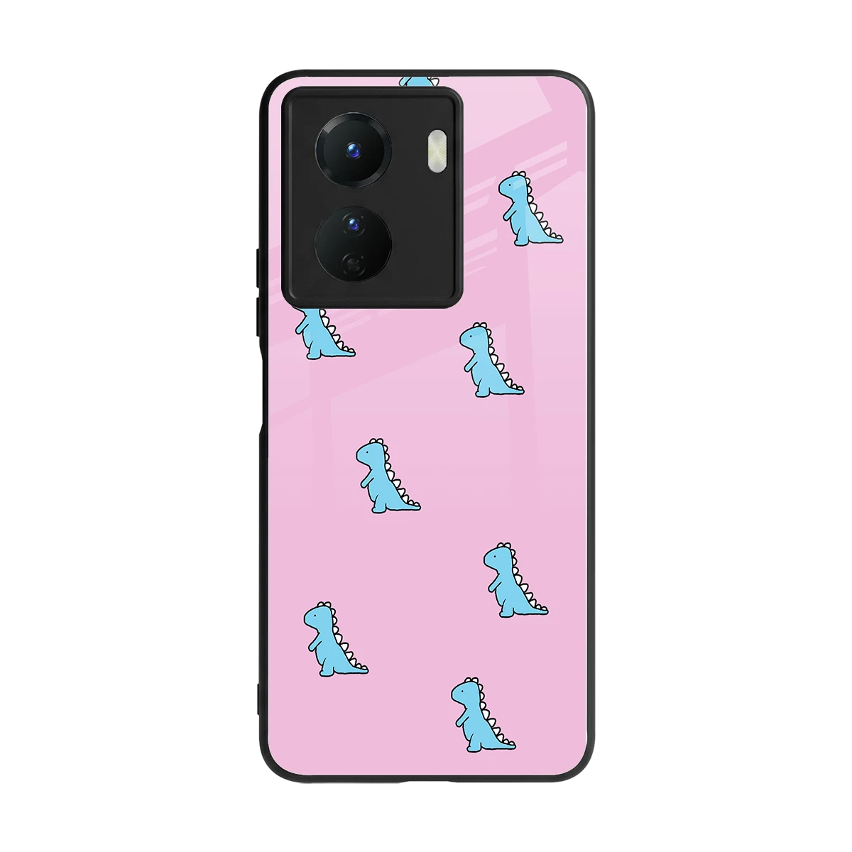 Dino Pink back phone cover | glass case for vivo y16