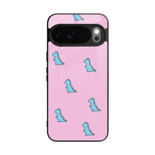 Dino Pink back phone cover | glass case for google pixel 10 pro