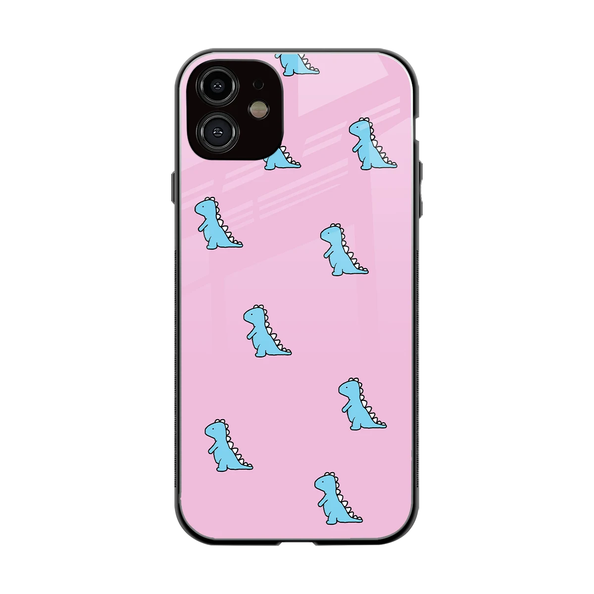 Dino Pink back phone cover | glass case for iphone 11