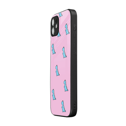 Dino Pink iphone 11 mobile cover | shockproof glass phone case