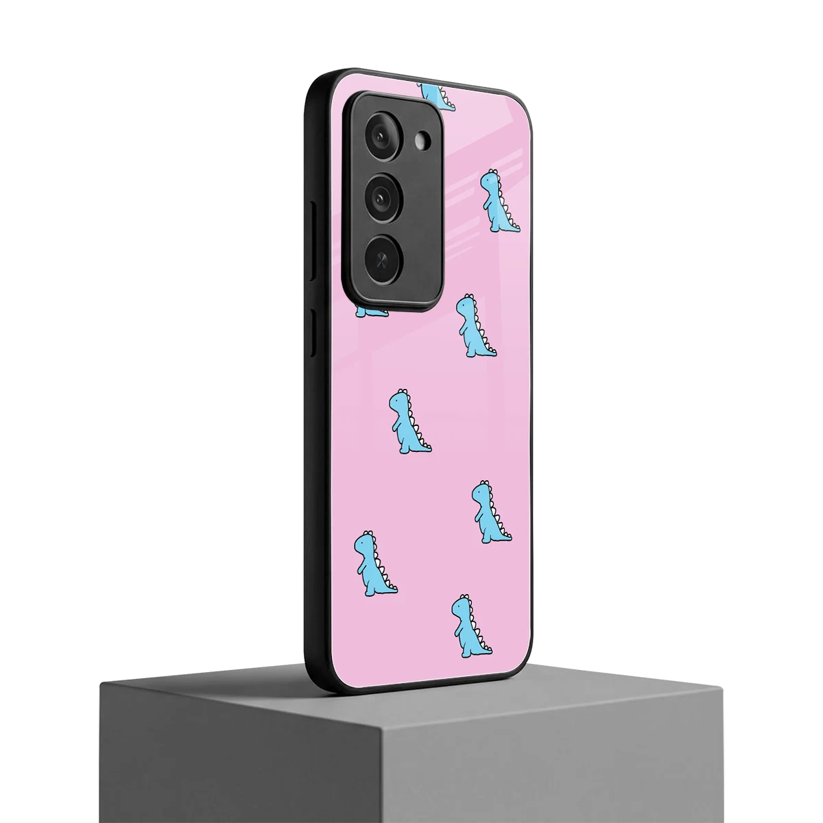 Dino Pink redmi 15 5g mobile cover | shockproof glass phone case