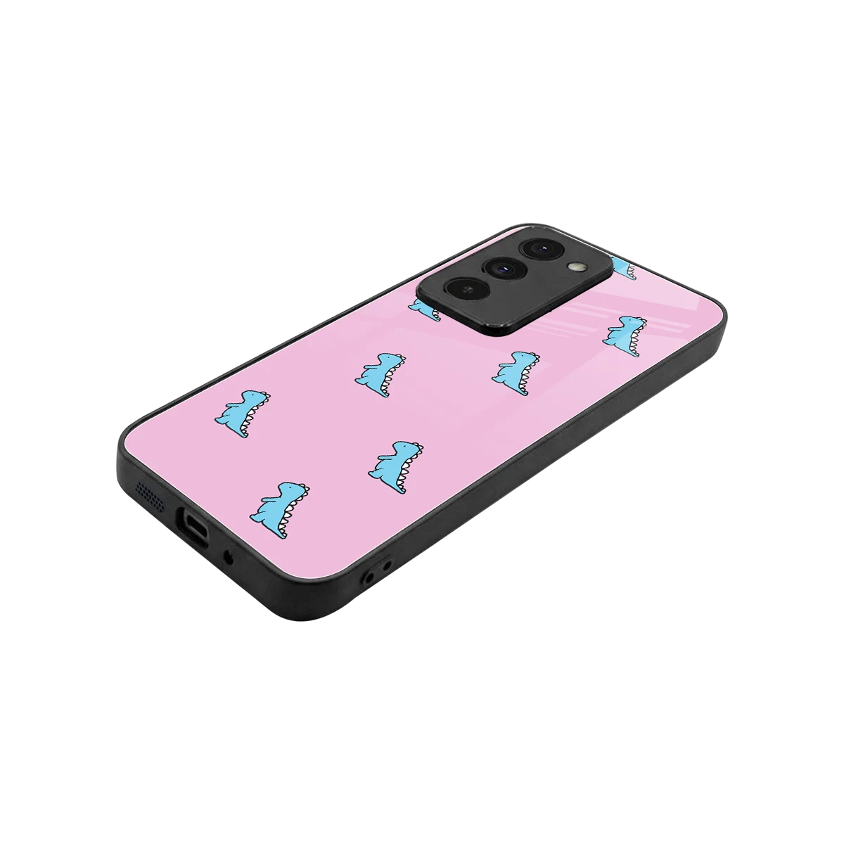 Dino Pink stylish phone case for redmi 15 5g | glossy glass and slim fit