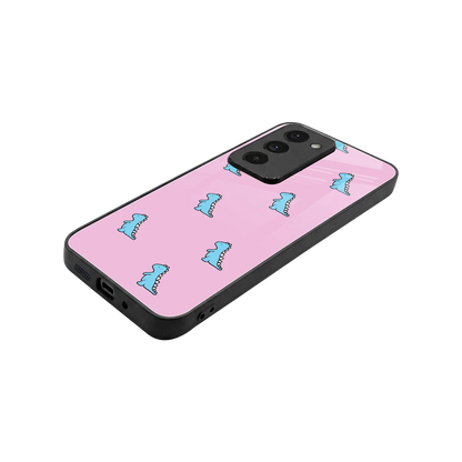 Dino Pink stylish phone case for redmi 15 5g | glossy glass and slim fit