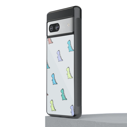Dino stylish phone case for google pixel 7a | glossy glass and slim fit