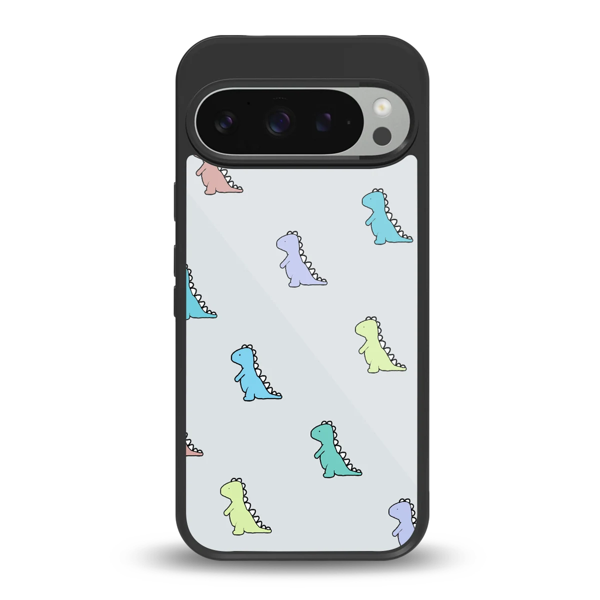 Dino back phone cover | glass case for google pixel 9 pro xl