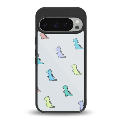 Dino back phone cover | glass case for google pixel 9 pro xl