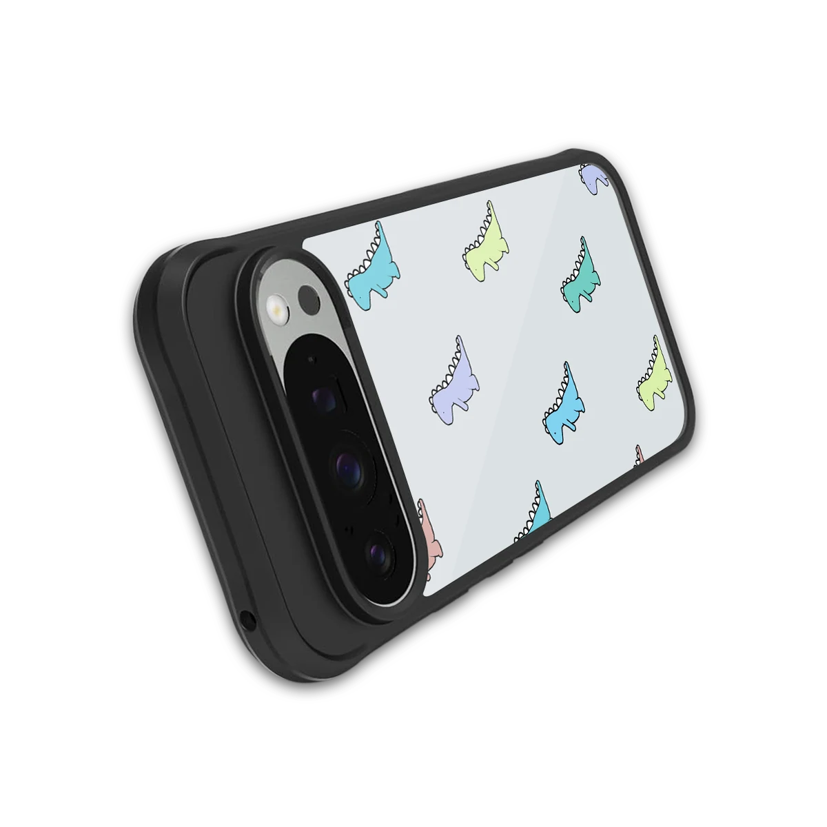 Dino stylish phone case for google pixel 9 pro xl | glossy glass and slim fit