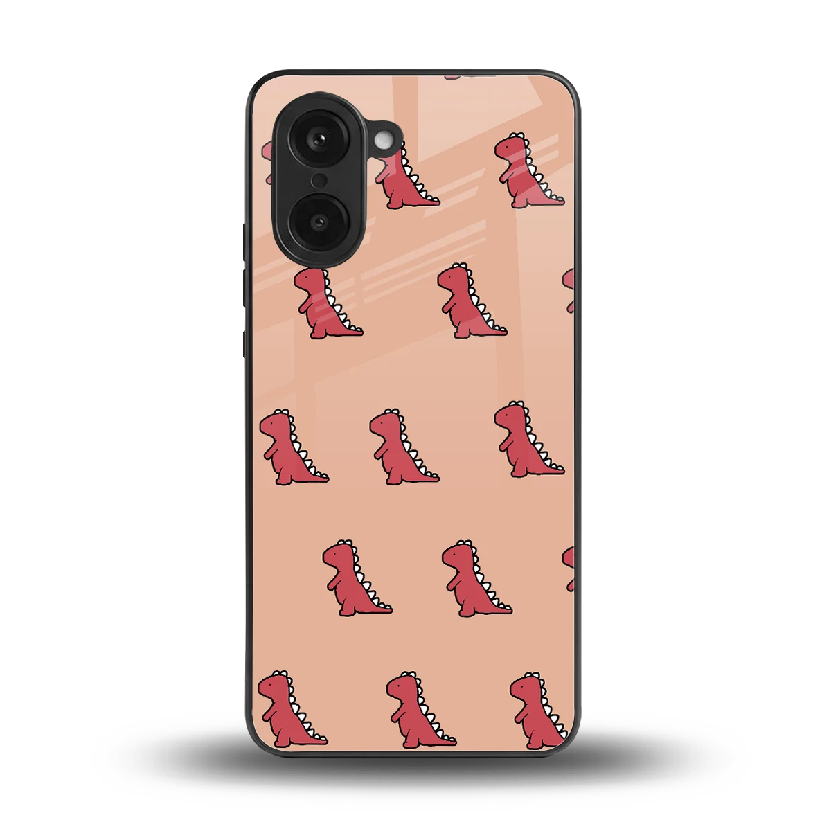 Dino Red back phone cover | glass case for oneplus nord ce5 5g