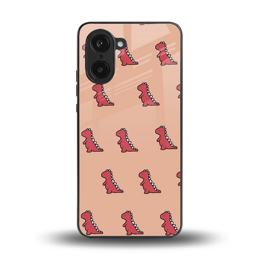 Dino Red back phone cover | glass case for oneplus nord ce5 5g