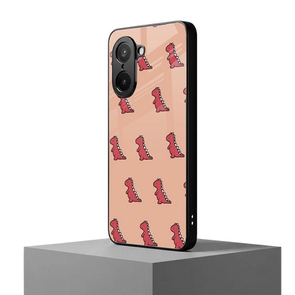 Dino Red oneplus nord ce5 5g mobile cover | shockproof glass phone case
