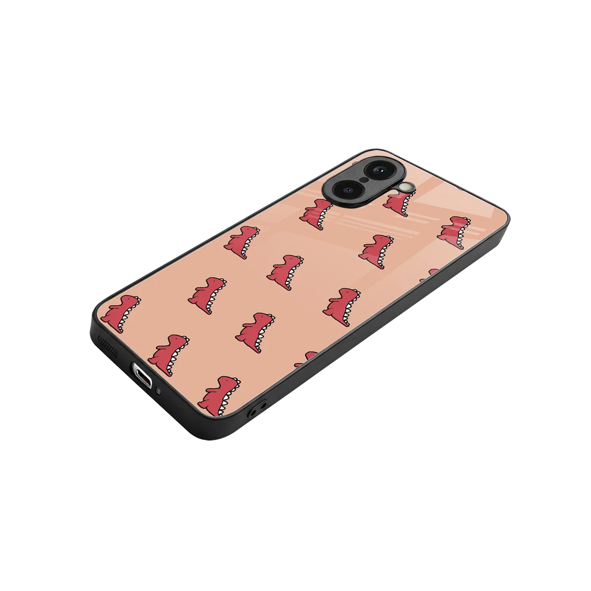 Dino Red stylish phone case for oneplus nord ce5 5g | glossy glass and slim fit