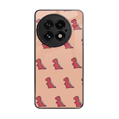 Dino Red back phone cover | glass case for oneplus 13