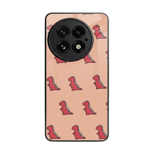 Dino Red back phone cover | glass case for oneplus 13