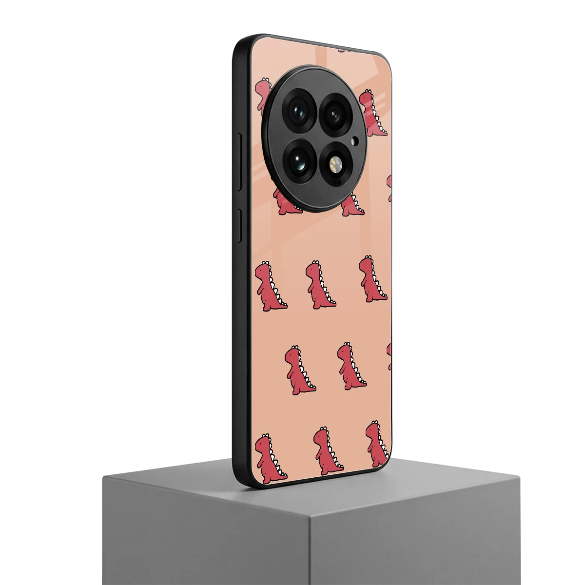 Dino Red oneplus 13 mobile cover | shockproof glass phone case