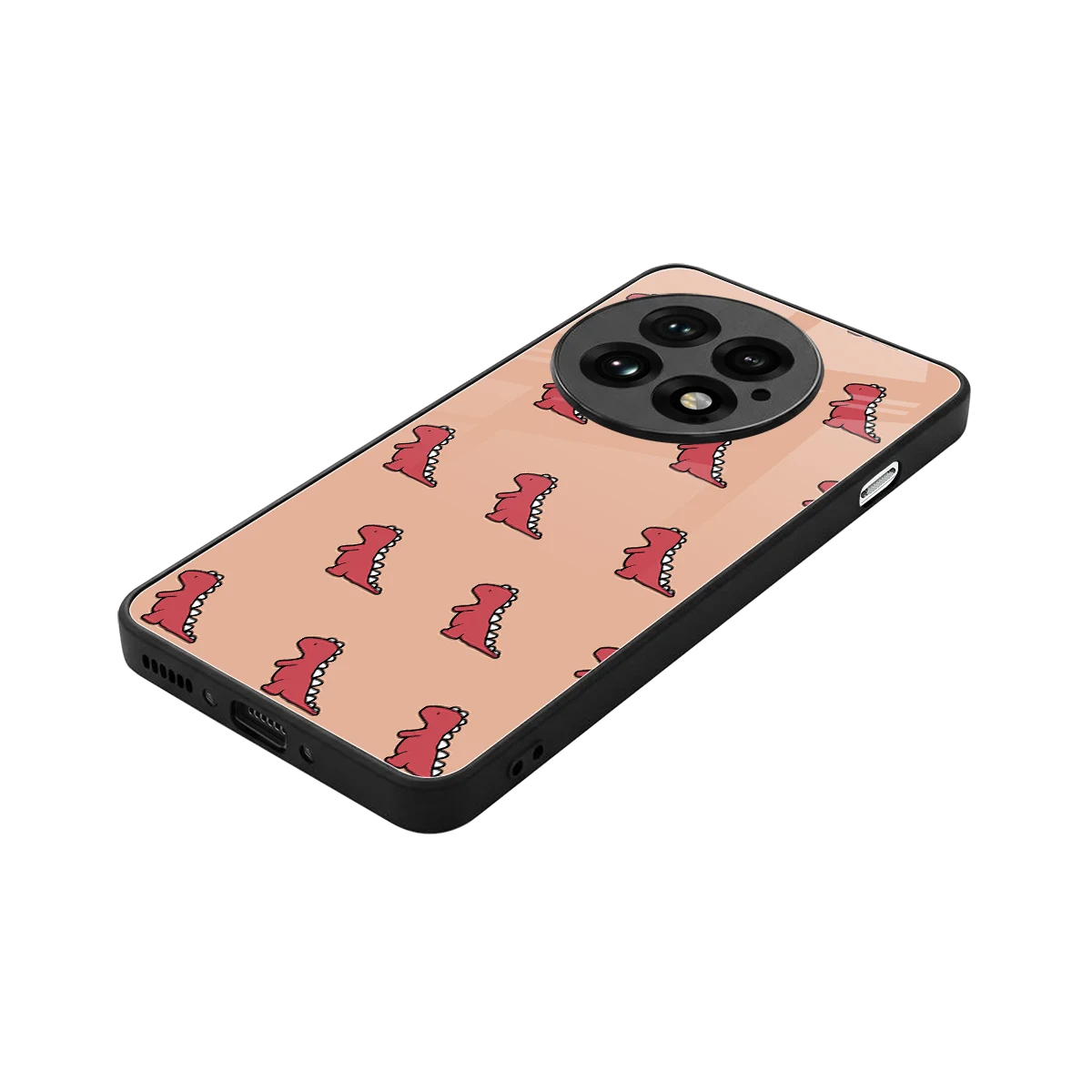 Dino Red stylish phone case for oneplus 13 | glossy glass and slim fit