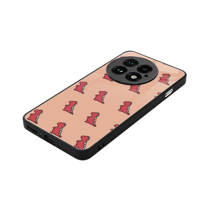 Dino Red stylish phone case for oneplus 13 | glossy glass and slim fit
