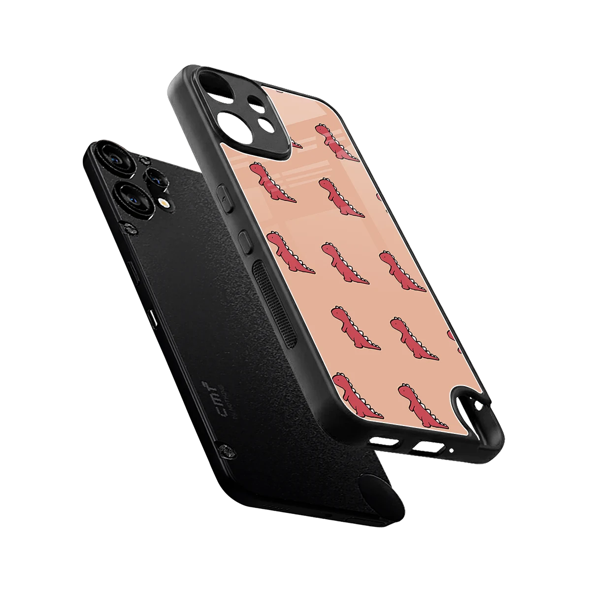 Dino Red sleek cmf nothing phone 2 pro cover with tempered glass back and TPU edges