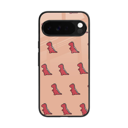 Dino Red back phone cover | glass case for google pixel 10 pro xl