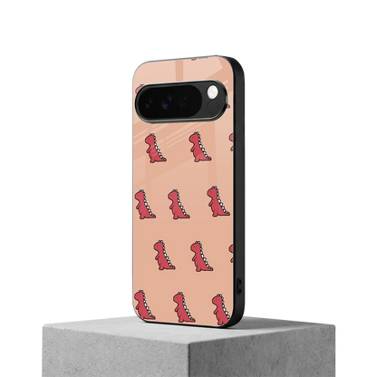 Dino Red google pixel 10 pro xl mobile cover | shockproof glass phone case